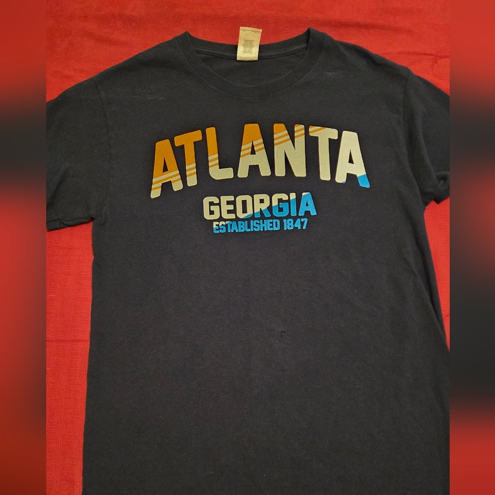 Gildan Dark Blue Short Sleeve Tee With Atlanta Georgia On The Front